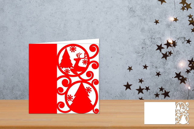 Christmas Papercut, Cricut Christmas card SVG zafrans studio 