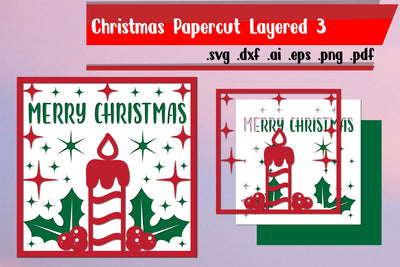 Christmas Papercut Layered 3 | Merry Christmas SVG zafrans studio 