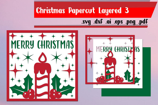 Christmas Papercut Layered 3 | Merry Christmas SVG zafrans studio 