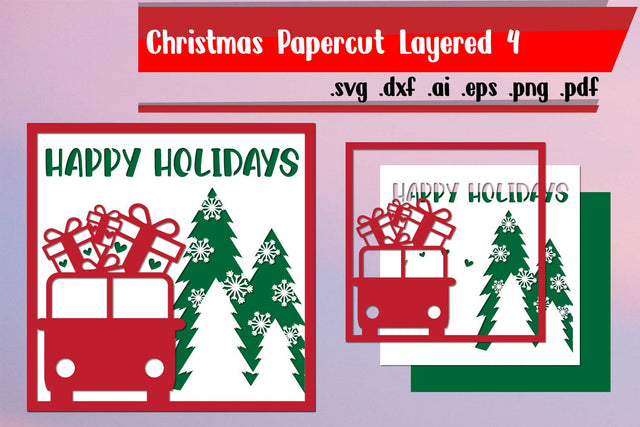 Christmas Papercut Layered 4 | Happy Holiday SVG zafrans studio 