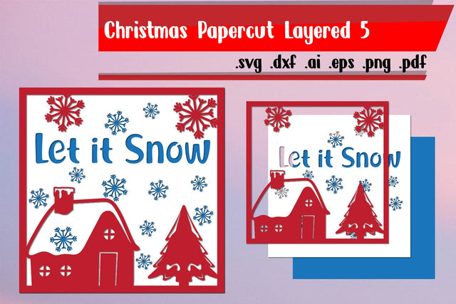 Christmas Papercut Layered 5 | Let it Snow 3D Paper zafrans studio 