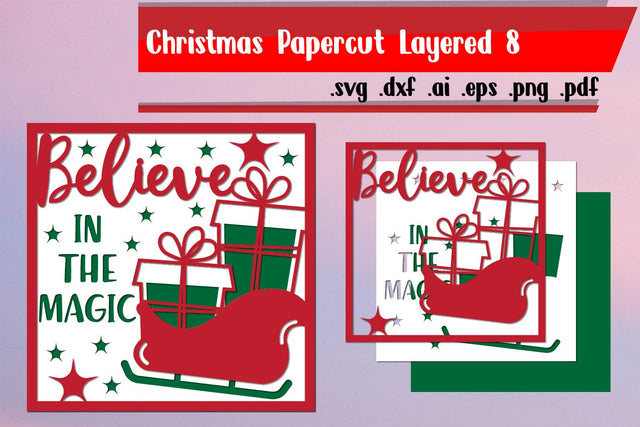 Christmas Papercut Layered 8 | Believe in the magic 3D Paper zafrans studio 