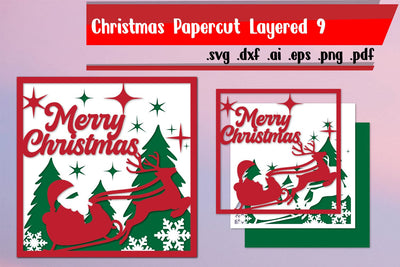 Christmas Papercut Layered 9 | Merry Christmas 3D Paper zafrans studio 
