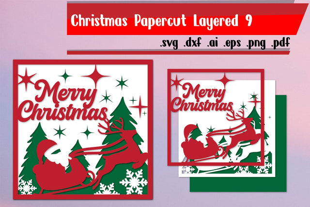 Christmas Papercut Layered 9 | Merry Christmas 3D Paper zafrans studio 