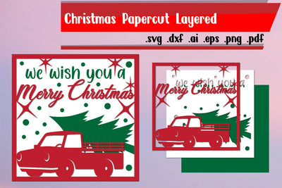Christmas Papercut Layered|we Wish You a Merry Christmas 3D Paper zafrans studio 