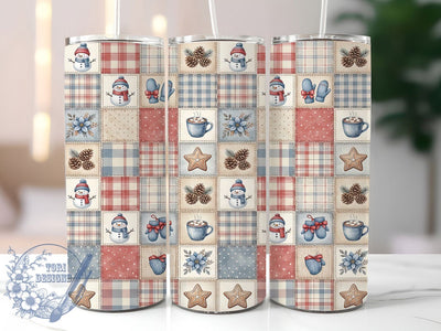 Christmas Patchwork Quilt 20oz Tumbler, Christmas Patchwork, Patchwork Quilt, Christmas Quilt, Quilt Tumbler Wrap, Patchwork PNG, Christmas Quilt PNG, 20oz Tumbler Wrap Sublimation ToriDesigns 