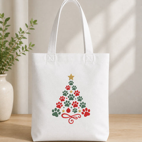 Christmas Paw Print Tree Embroidery Design – Dog Cat Christmas Machine Embroidery File, Pet Lover Holiday Design Embroidery/Applique DESIGNS PatternFeed8 