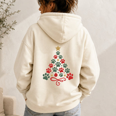 Christmas Paw Print Tree Embroidery Design – Dog Cat Christmas Machine Embroidery File, Pet Lover Holiday Design Embroidery/Applique DESIGNS PatternFeed8 