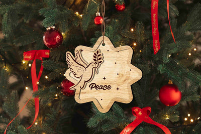 Christmas “Peace” Ornament - Laser Cut File SVG LaserCutano 