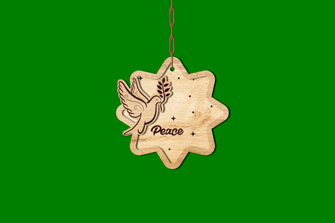 Christmas “Peace” Ornament - Laser Cut File SVG LaserCutano 