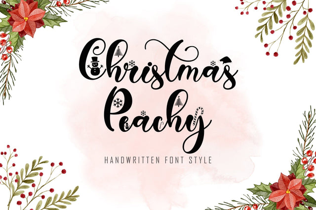 Christmas Peachy Font Prasetya Letter 