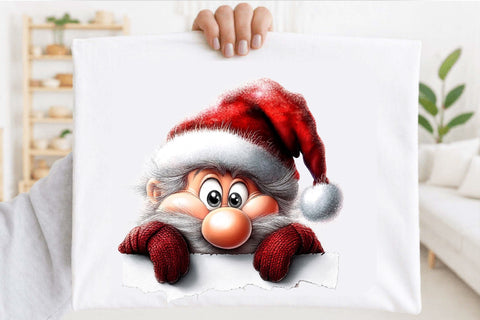 Christmas Peeking Characters Clipart Bundle. Sublimation SVGArt 