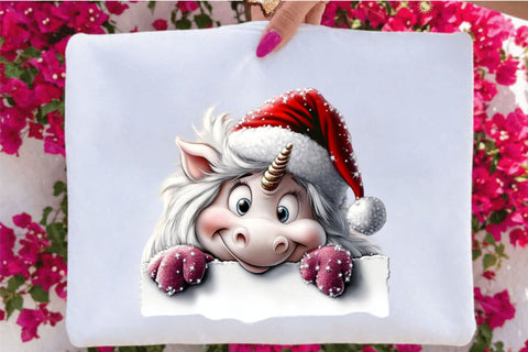 Christmas Peeking Characters Clipart PNG Bundle. Sublimation SVGArt 