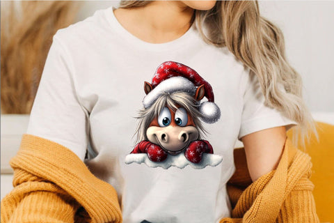 Christmas Peeking Characters Clipart Sublimation SVGArt 