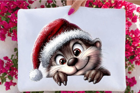 Christmas Peeking Characters Clipart Sublimation SVGArt 