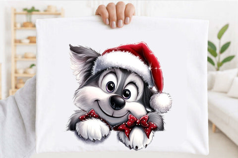 Christmas Peeking Characters Clipart Sublimation SVGArt 