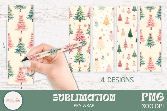 Christmas Pen Wraps | Sublimation Pen Wraps Designs Sublimation Petunia Digital Design 