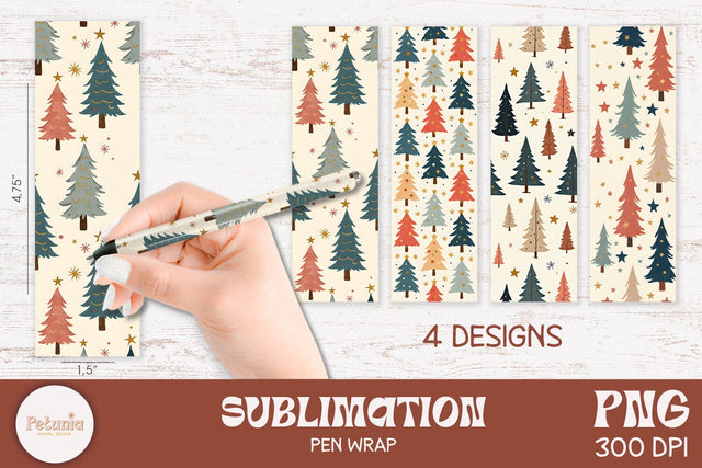 Christmas Pen Wraps | Sublimation Pen Wraps Designs Sublimation Petunia Digital Design 