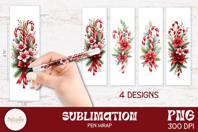 Christmas Pen Wraps | Sublimation Pen Wraps Designs Sublimation Petunia Digital Design 