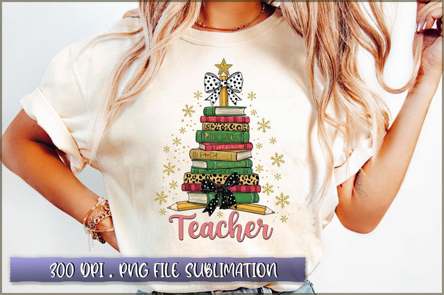 Christmas Pencil Tree Teacher Sublimation Sublimation Shetara Begum 