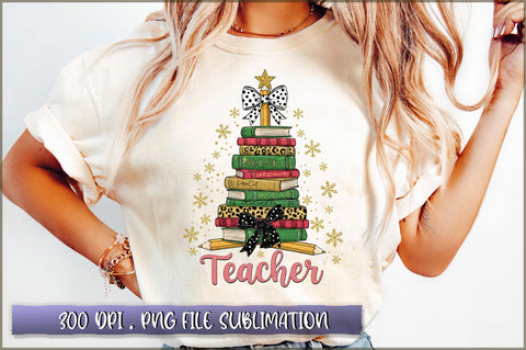 Christmas Pencil Tree Teacher Sublimation Sublimation Shetara Begum 