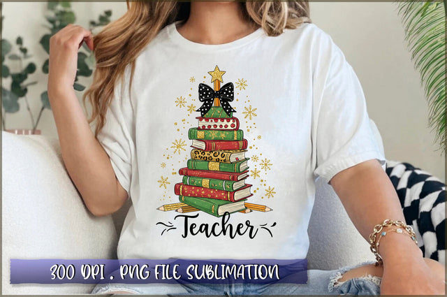 Christmas Pencil Tree Teacher Sublimation Sublimation Shetara Begum 