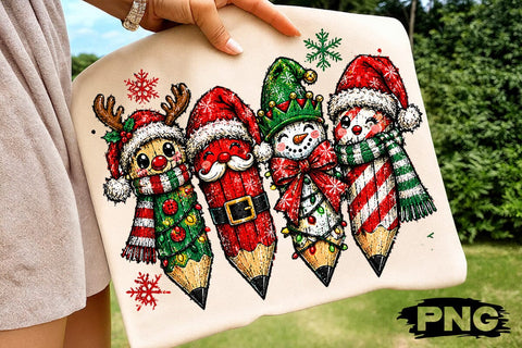 Christmas Pencils Sublimation Design PNG SVG DesignDestine 