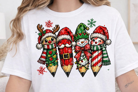 Christmas Pencils Sublimation Design PNG SVG DesignDestine 