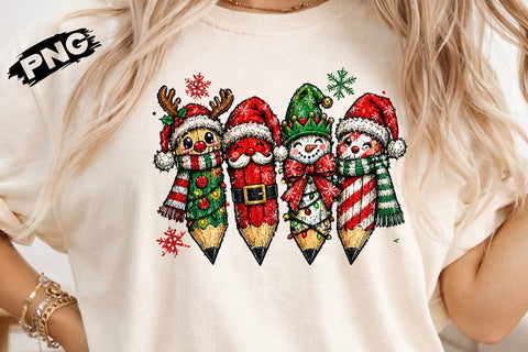 Christmas Pencils Sublimation Design PNG SVG DesignDestine 