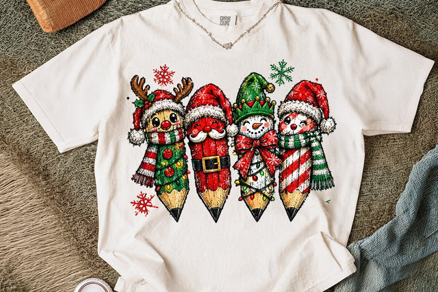 Christmas Pencils Sublimation Design PNG SVG DesignDestine 