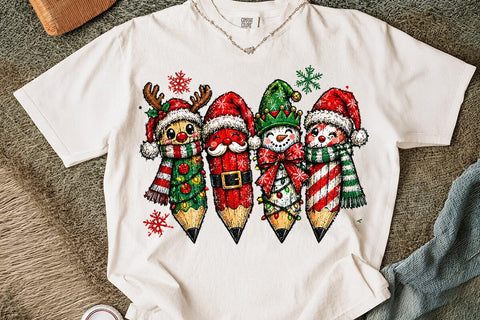 Christmas Pencils Sublimation Design PNG SVG DesignDestine 