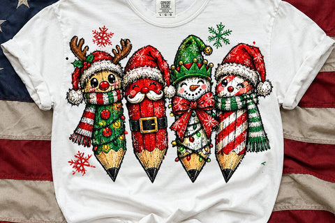 Christmas Pencils Sublimation Design PNG SVG DesignDestine 