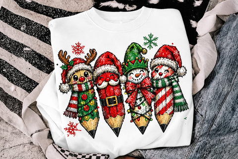 Christmas Pencils Sublimation Design PNG SVG DesignDestine 