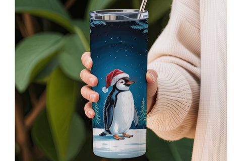 Christmas Penguin 20oz Tumbler Design Sublimation DesignSVG 