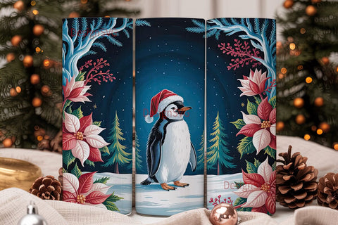 Christmas Penguin 20oz Tumbler Design Sublimation DesignSVG 