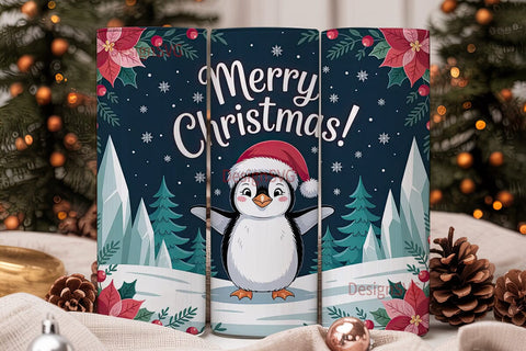 Christmas Penguin 20oz Tumbler Design Sublimation DesignSVG 