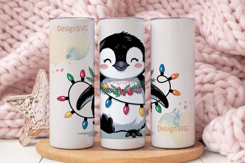 Christmas Penguin 20oz Tumbler Wrap Sublimation DesignSVG 