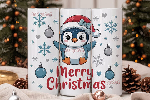 Christmas Penguin 20oz Tumbler Wrap Sublimation DesignSVG 