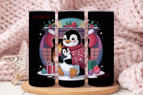 Christmas Penguin 20oz Tumbler Wrap Sublimation DesignSVG 