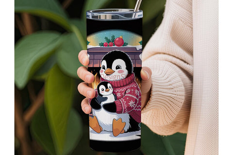 Christmas Penguin 20oz Tumbler Wrap Sublimation DesignSVG 