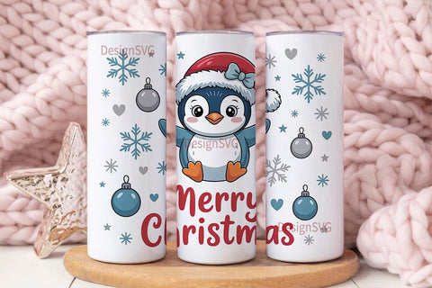 Christmas Penguin 20oz Tumbler Wrap Sublimation DesignSVG 