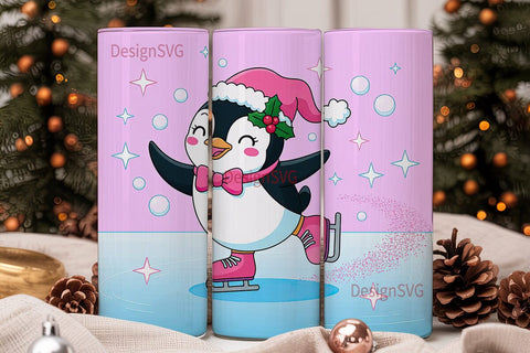 Christmas Penguin 20oz Tumbler Wrap Sublimation DesignSVG 