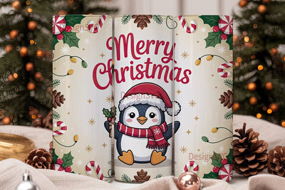 Christmas Penguin 20oz Tumbler Wrap Sublimation DesignSVG 