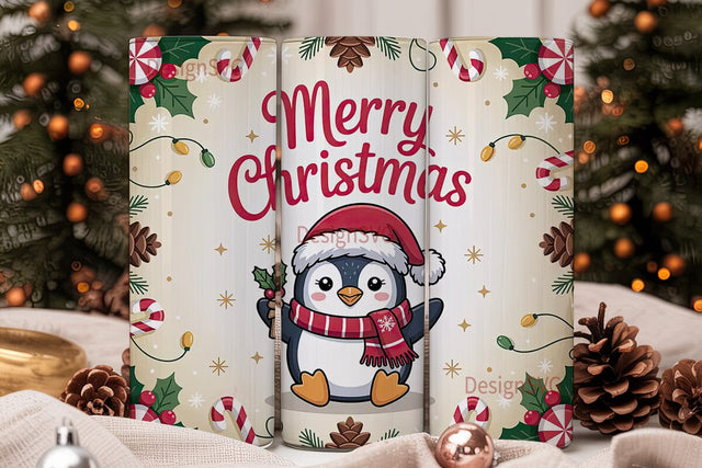 Christmas Penguin 20oz Tumbler Wrap Sublimation DesignSVG 