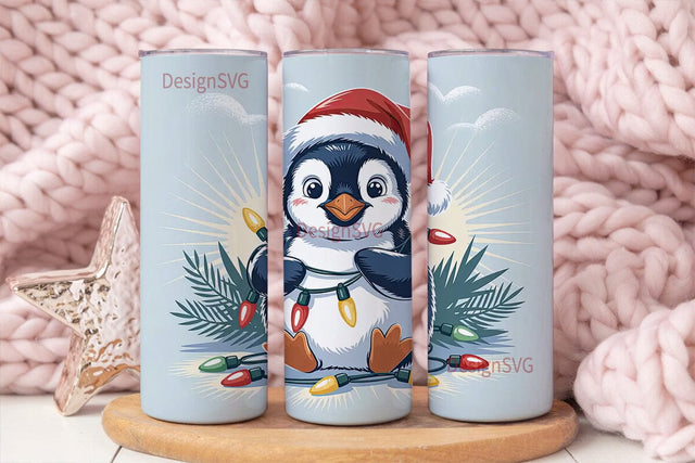 Christmas Penguin 20oz Tumbler Wrap Sublimation DesignSVG 