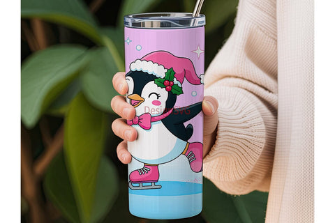 Christmas Penguin 20oz Tumbler Wrap Sublimation DesignSVG 
