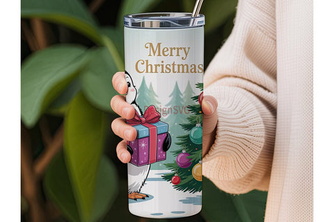 Christmas Penguin 20oz Tumbler Wrap Sublimation DesignSVG 
