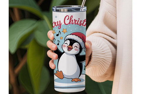 Christmas Penguin 20oz Tumbler Wrap Sublimation DesignSVG 