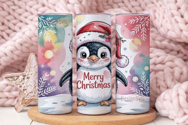 Christmas Penguin 20oz Tumbler Wrap Sublimation DesignSVG 