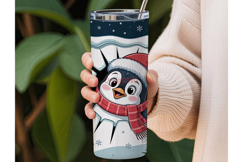 Christmas Penguin 20oz Tumbler Wrap Sublimation DesignSVG 